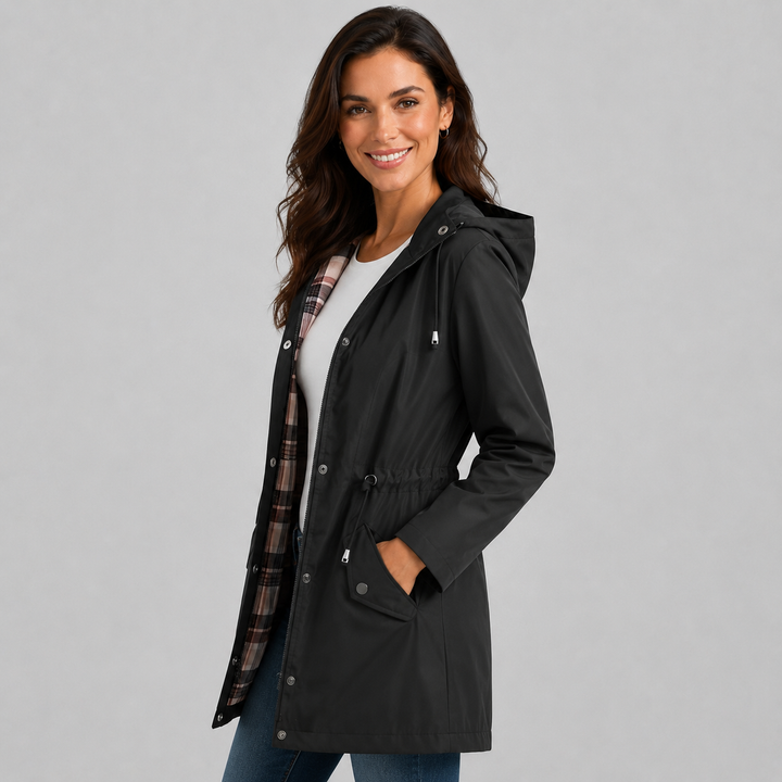 Silvia Drawstring Waist Raincoat
