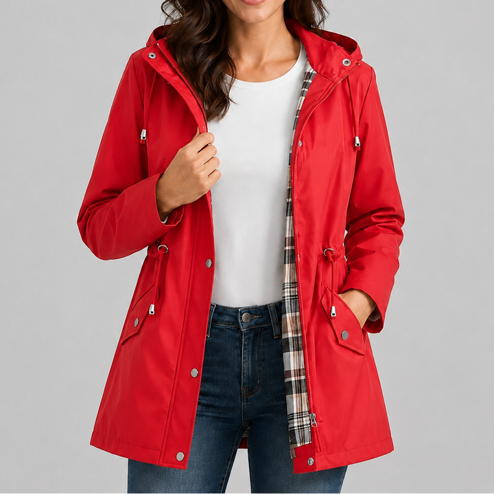 Silvia Drawstring Waist Raincoat