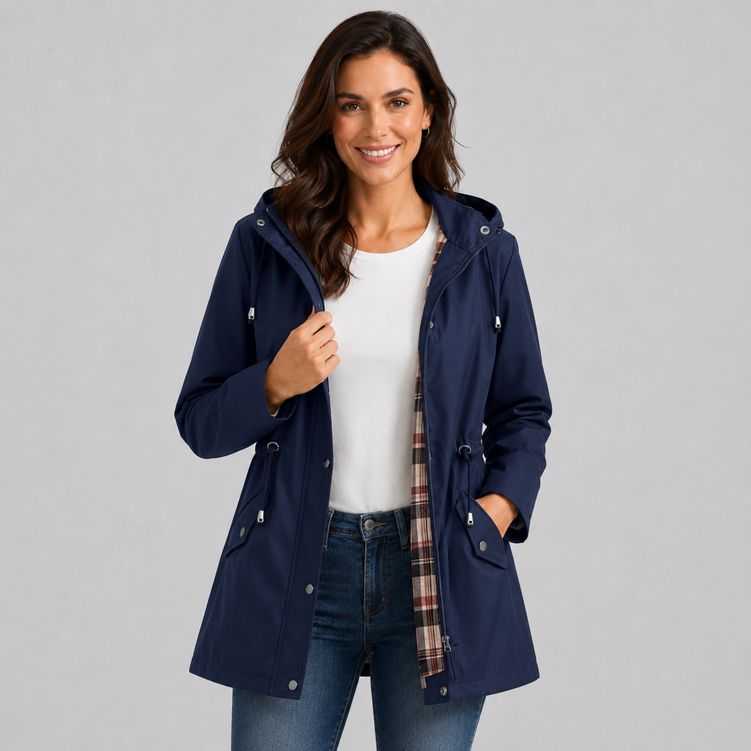 Silvia Drawstring Waist Raincoat