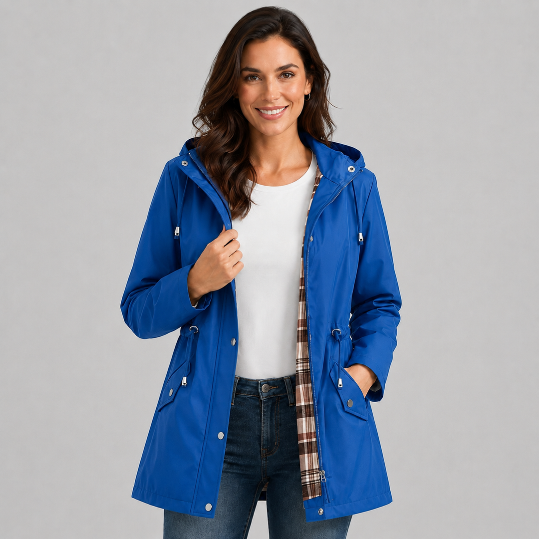 Silvia Drawstring Waist Raincoat