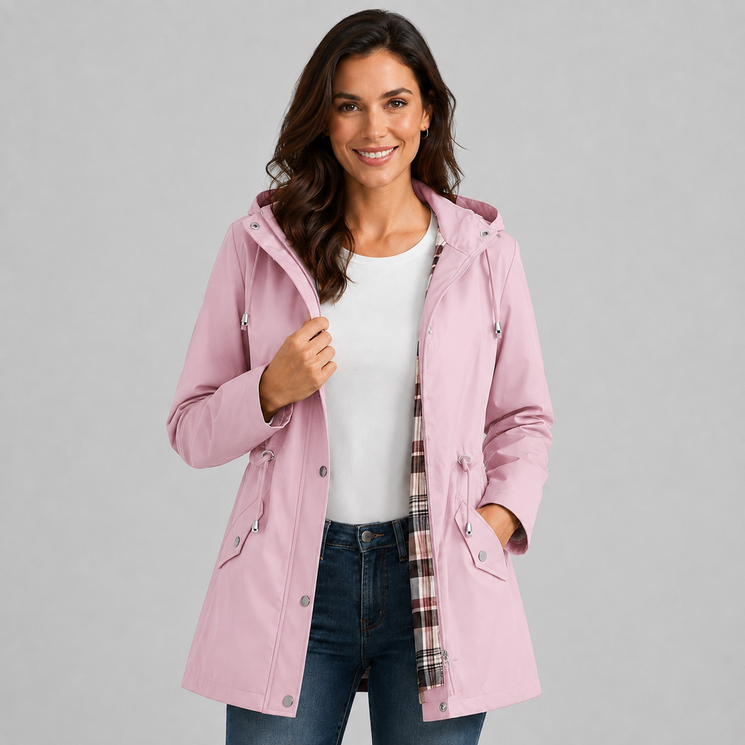 Silvia Drawstring Waist Raincoat