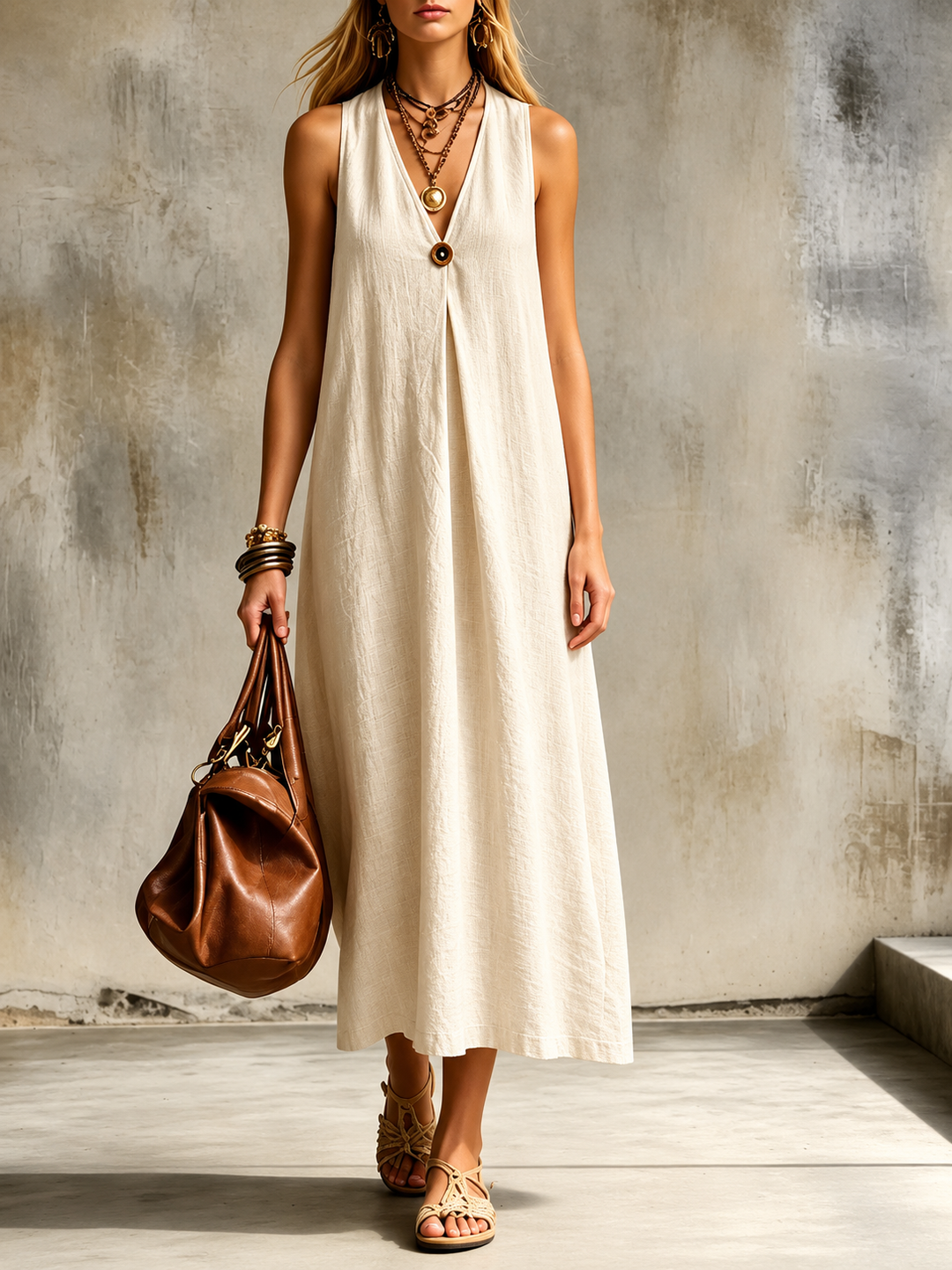 Emery Effortless V Neck Maxi Dress