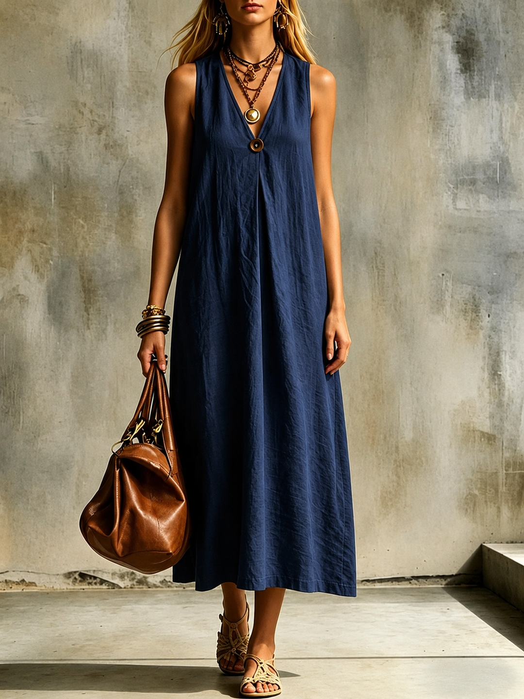 Emery Effortless V Neck Maxi Dress