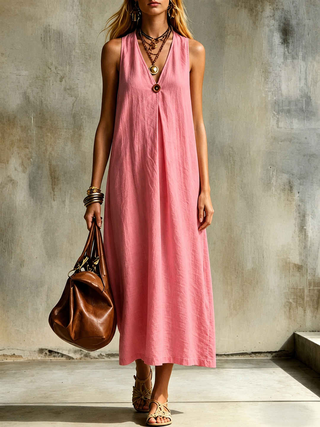 Emery Effortless V Neck Maxi Dress