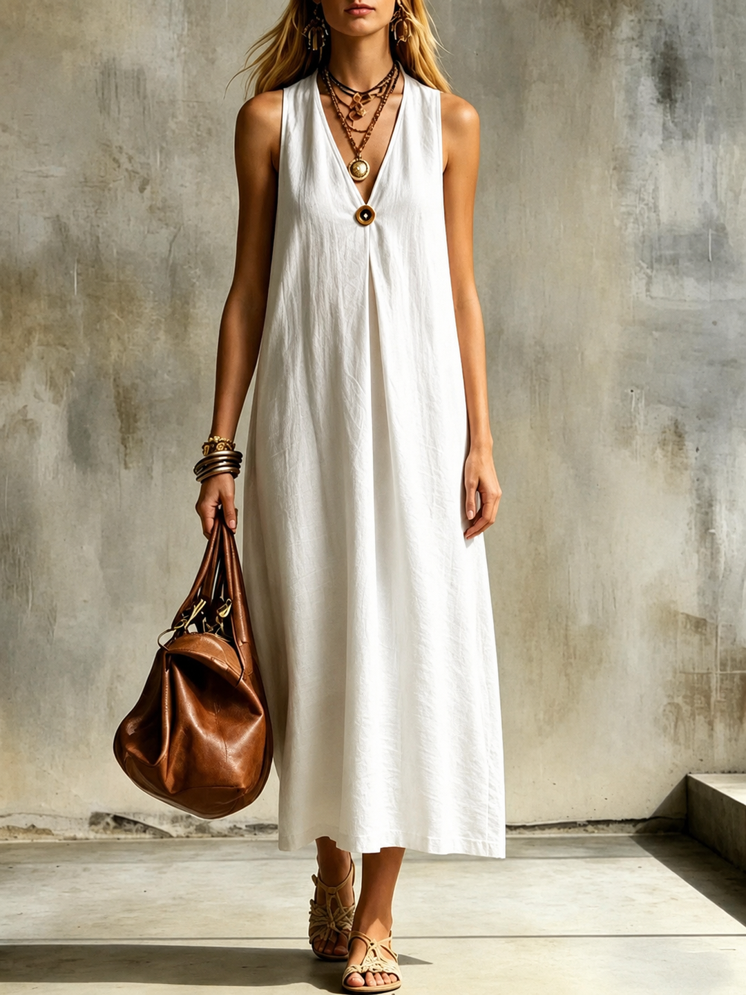 Emery Effortless V Neck Maxi Dress