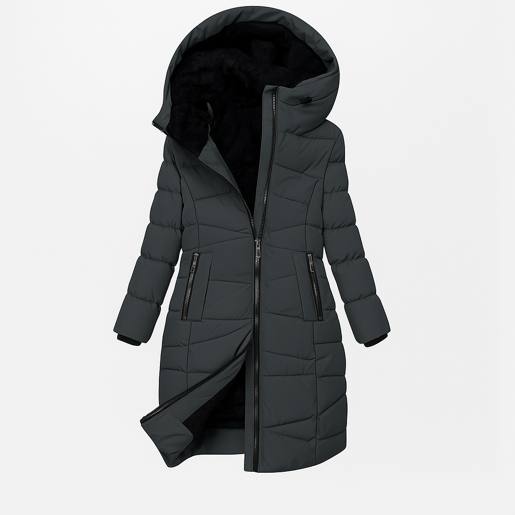 Patricia Long Quilted Hooded Coat