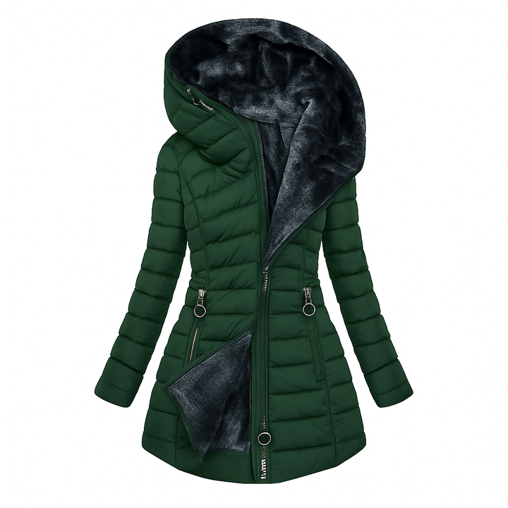 Priscilla Long Quilted Hooded Coat