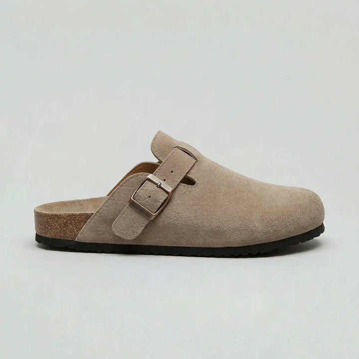 Nexsus Adjustable Buckle Suede Clogs