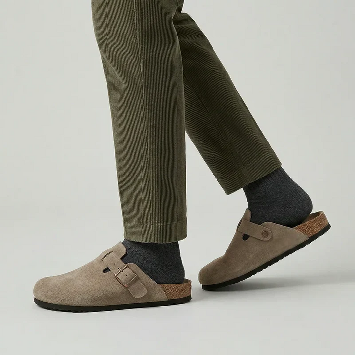 Nexsus Adjustable Buckle Suede Clogs