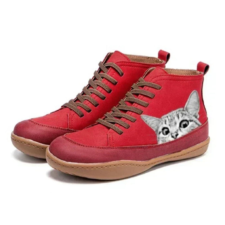 Honorine Cat Print Ankle Boot