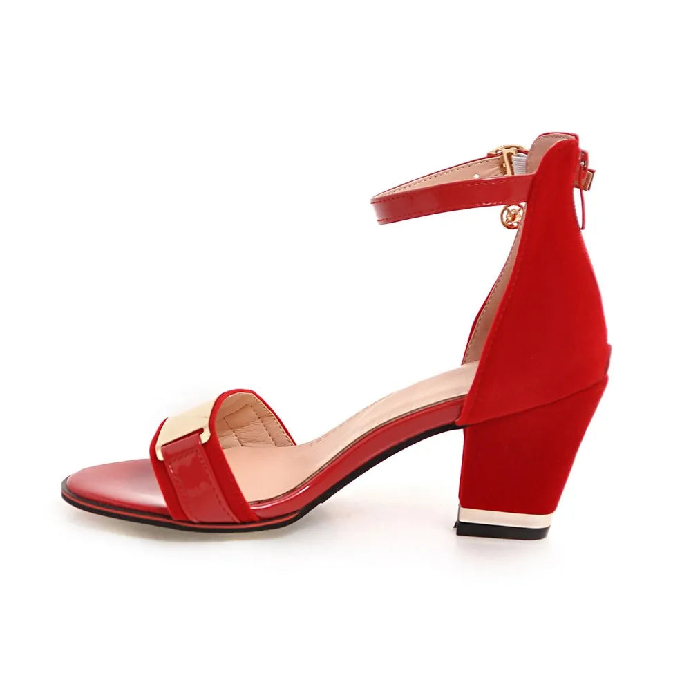 Evora Open Toe Block Heels