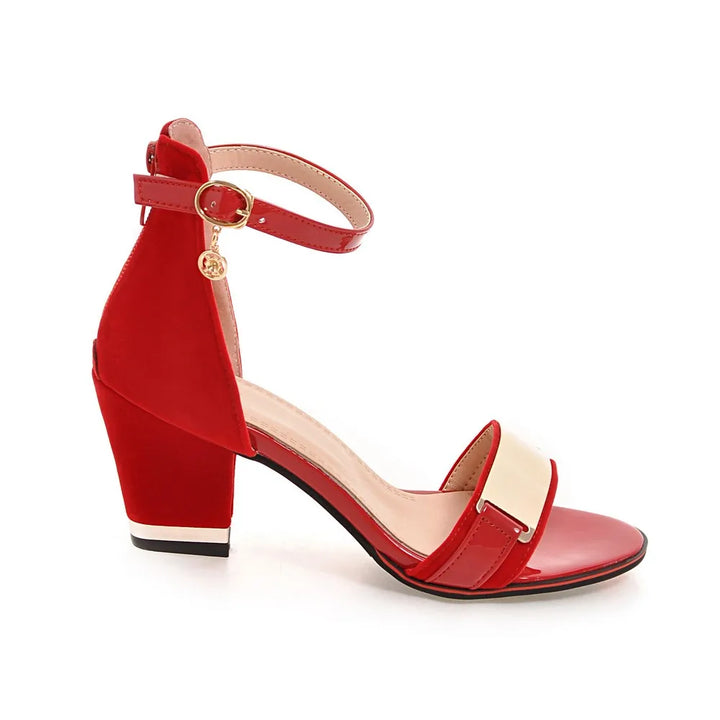 Evora Open Toe Block Heels