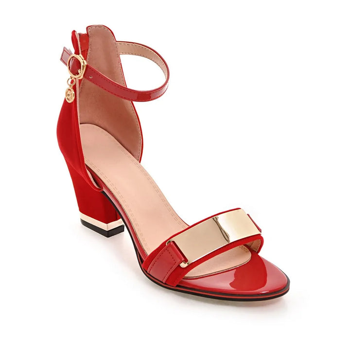 Evora Open Toe Block Heels