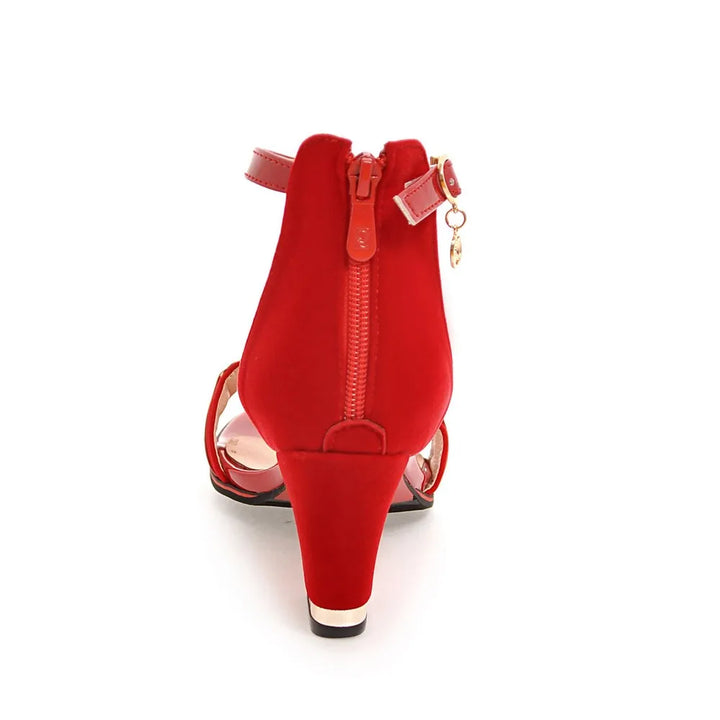 Evora Open Toe Block Heels