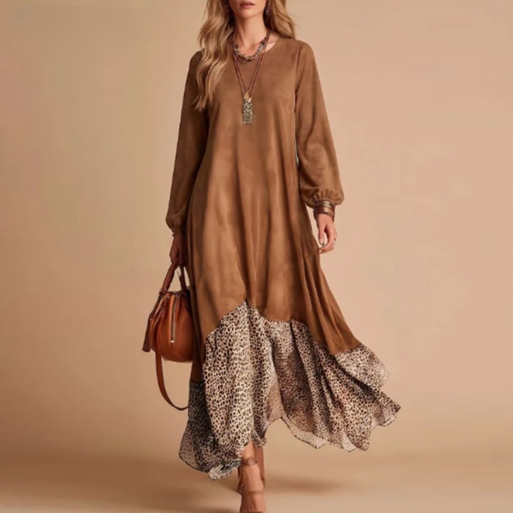 Presley Leopard Hem Maxi Dress