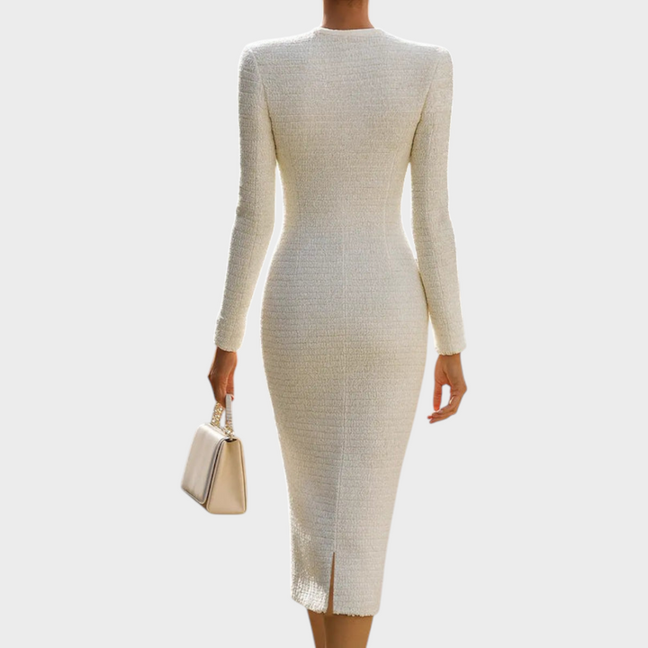 Adriette Button Front Midi Dress