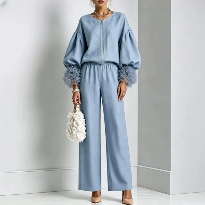 Emory Lantern Sleeve Two-Piece Set