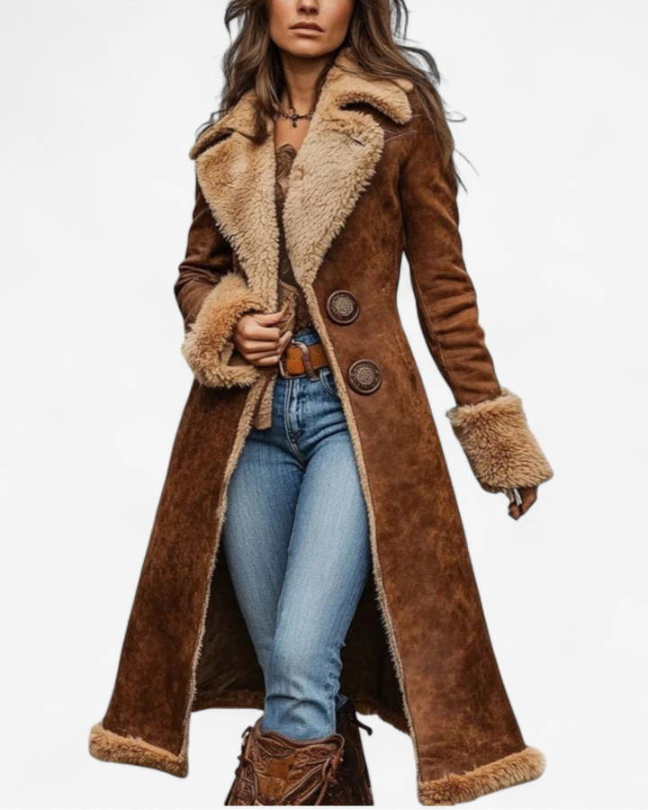 Henriette Shearling Collar Coat