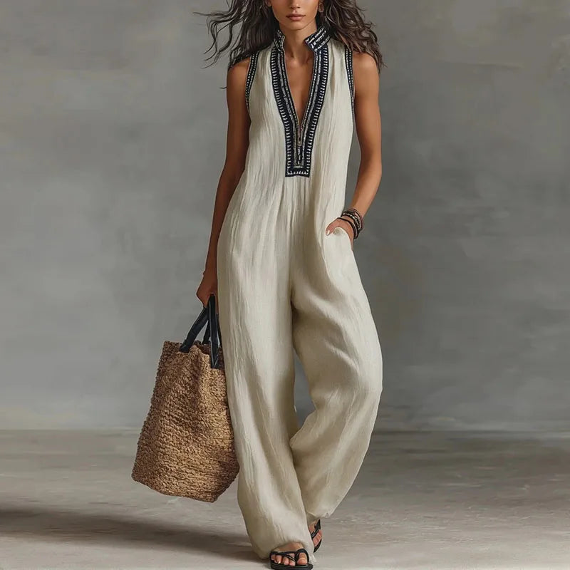 Diana Lace Trim Jumpsuit