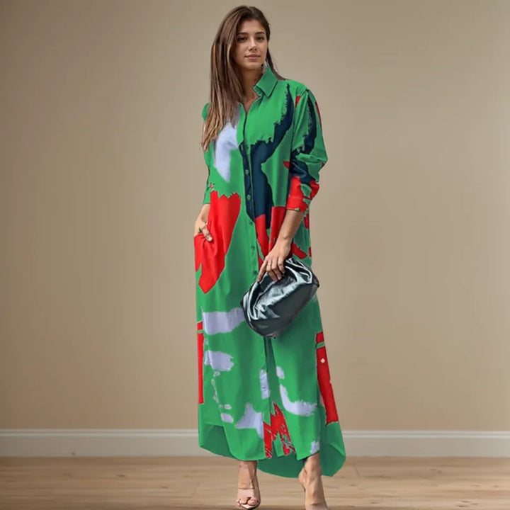 Alina Abstract Shirt Maxi Dress