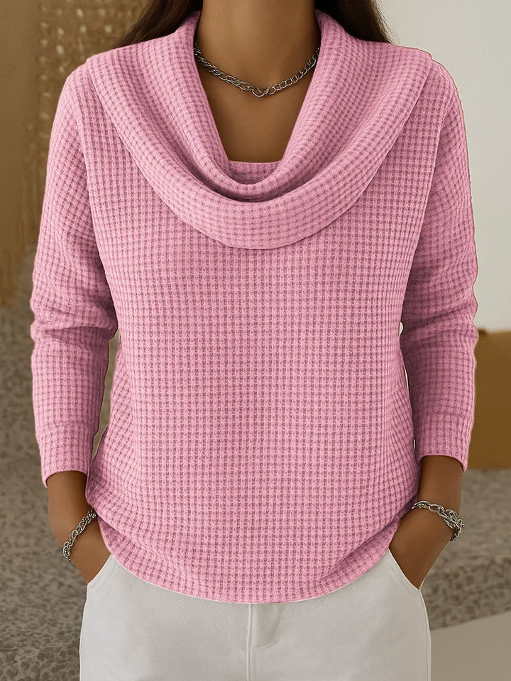 Marlowe Cowl Neck Waffle Top