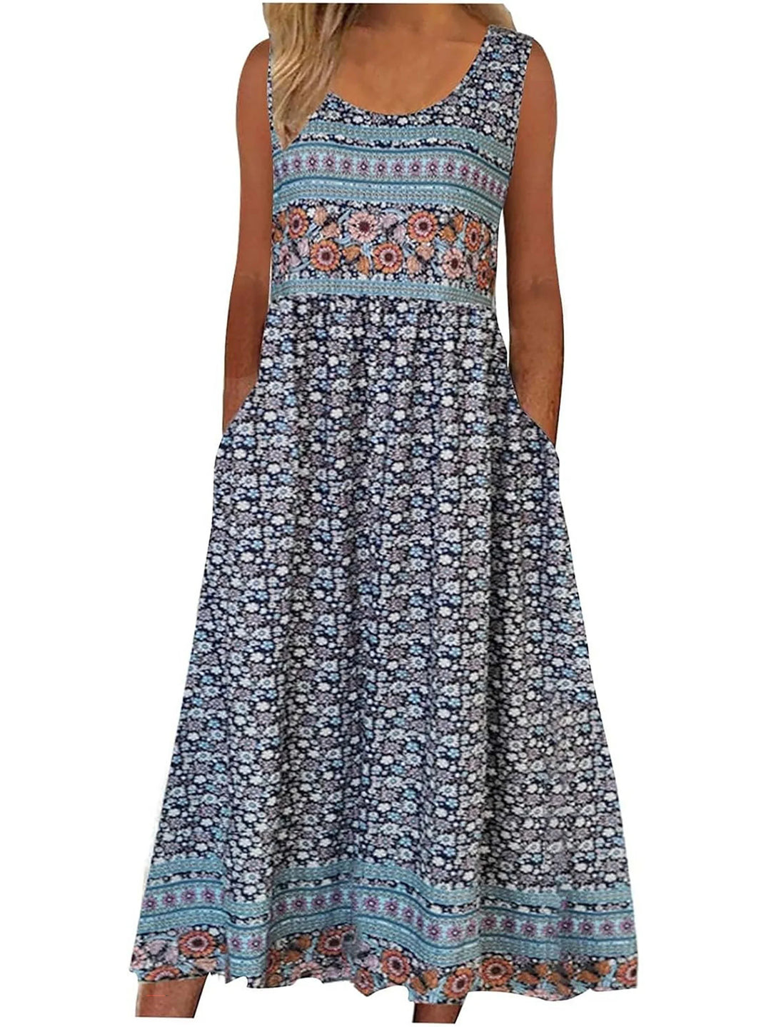 Soravie Boho Floral Midi Dress