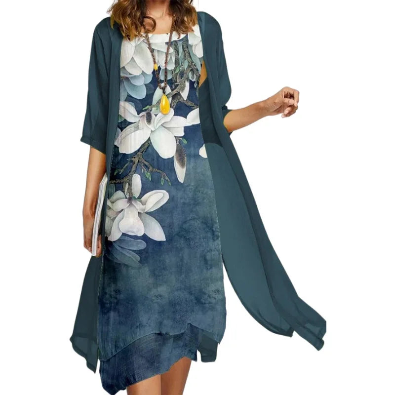 Tania Floral Layered Midi Dress