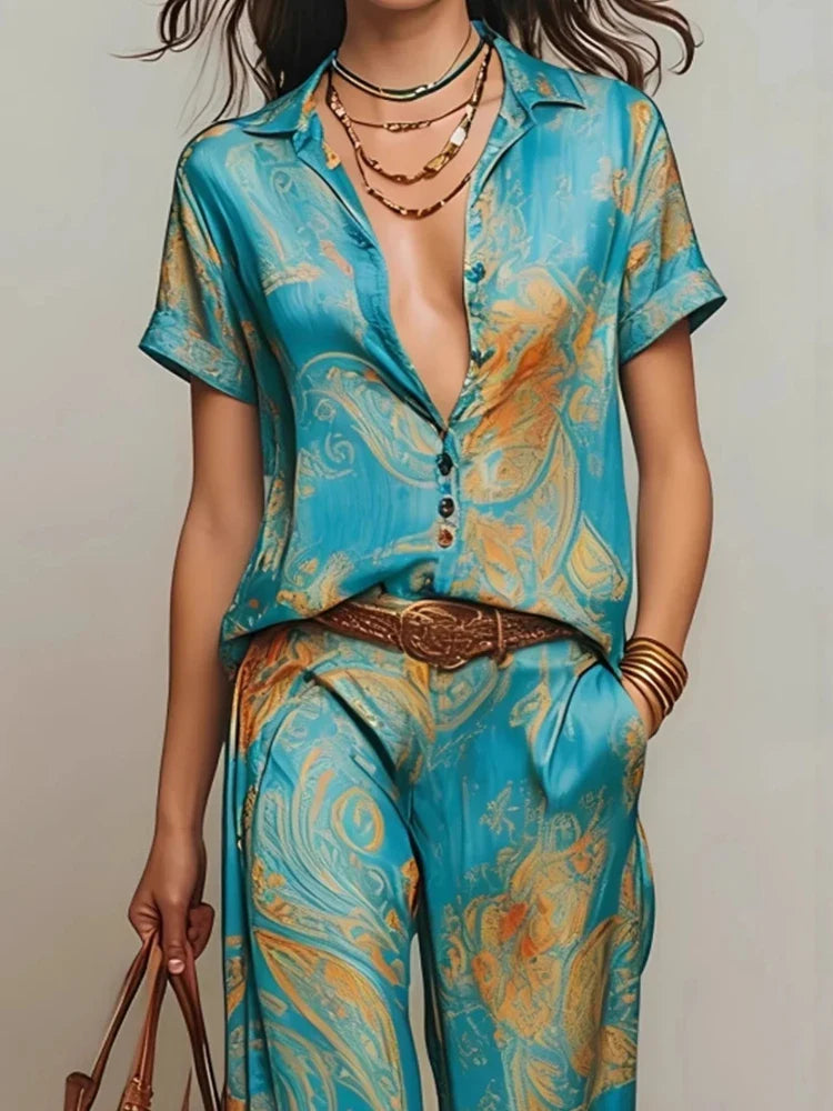 Evelise Bohemian Paisley Matching Set