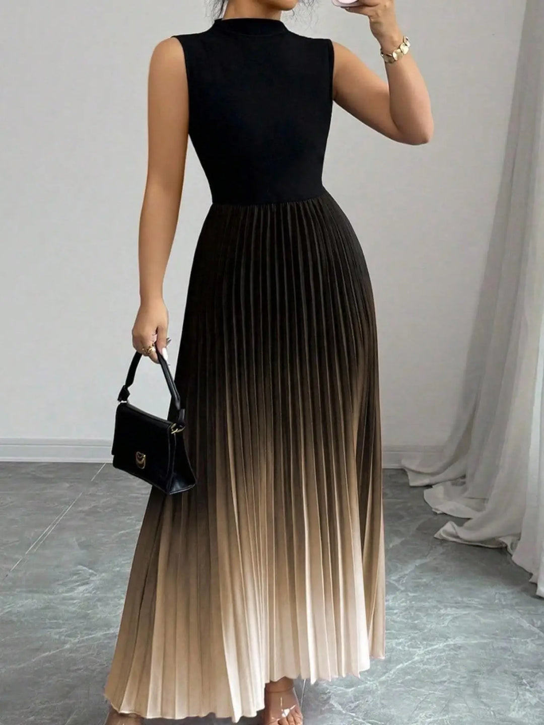 Zenaida Pleated Maxi Wedding Guest Dress