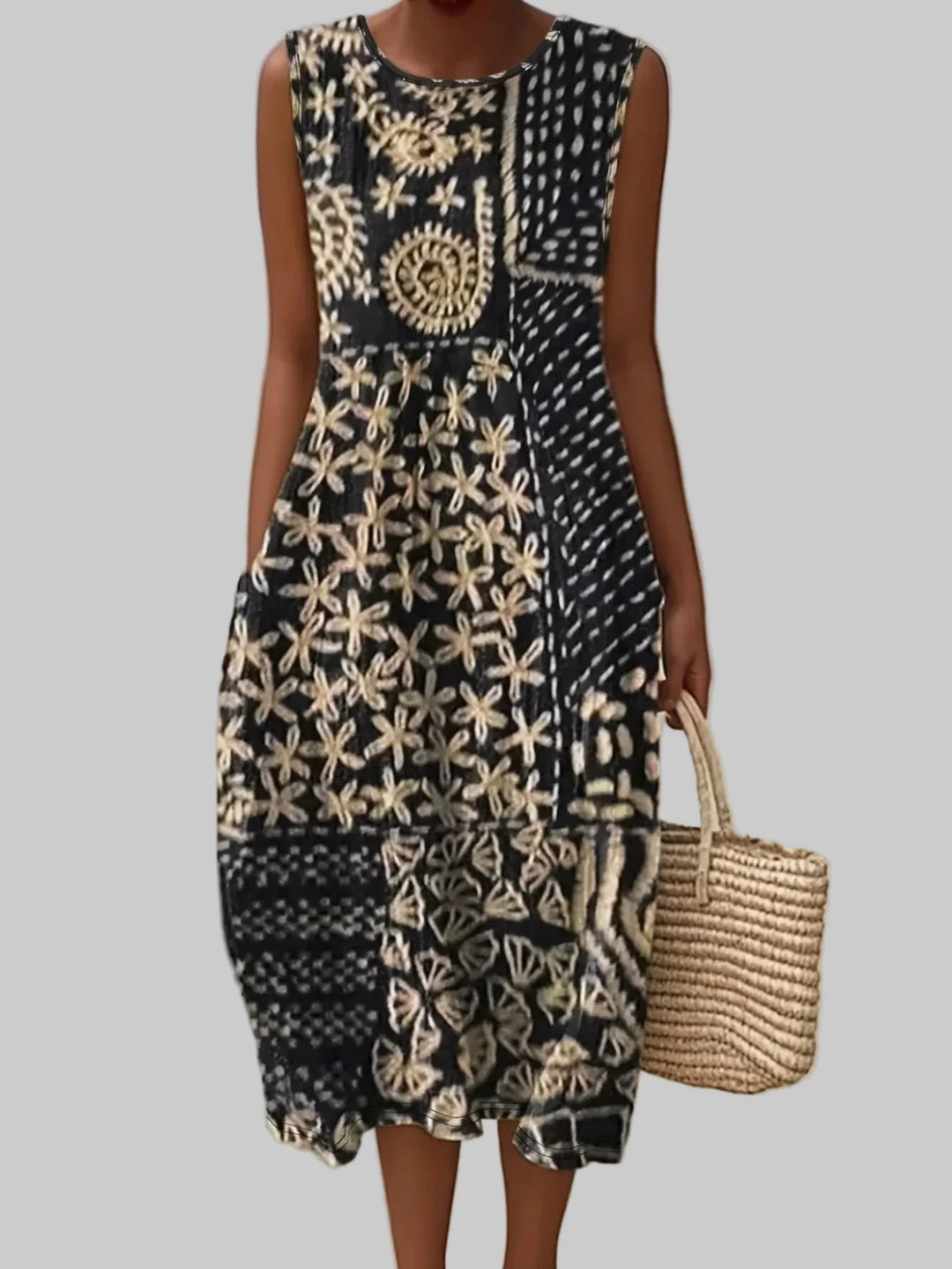 Petraia Bohemian Floral Midi Dress
