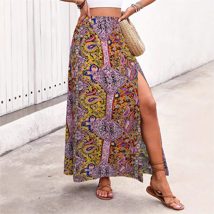 Lilly Bohemian Floral Maxi Skirt