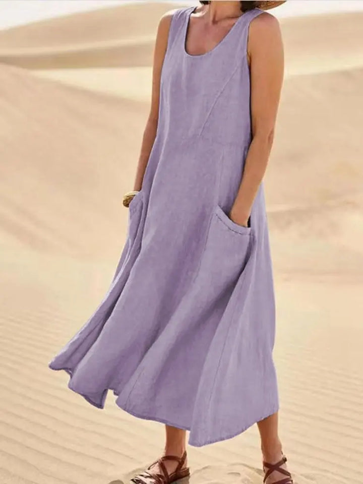 Camilia Breathable Linen Maxi Dress