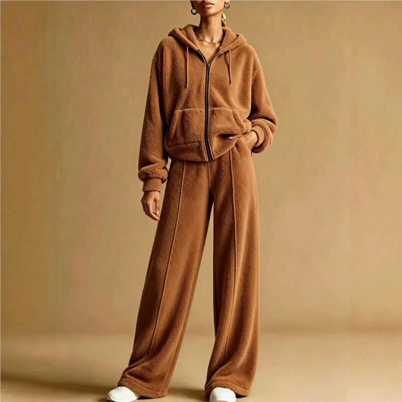 Micaela Fleece Wide Leg Sweatsuit