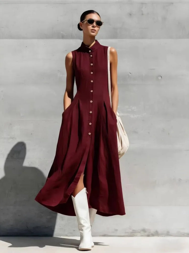 Miralisse Flowy Button Midi Dress