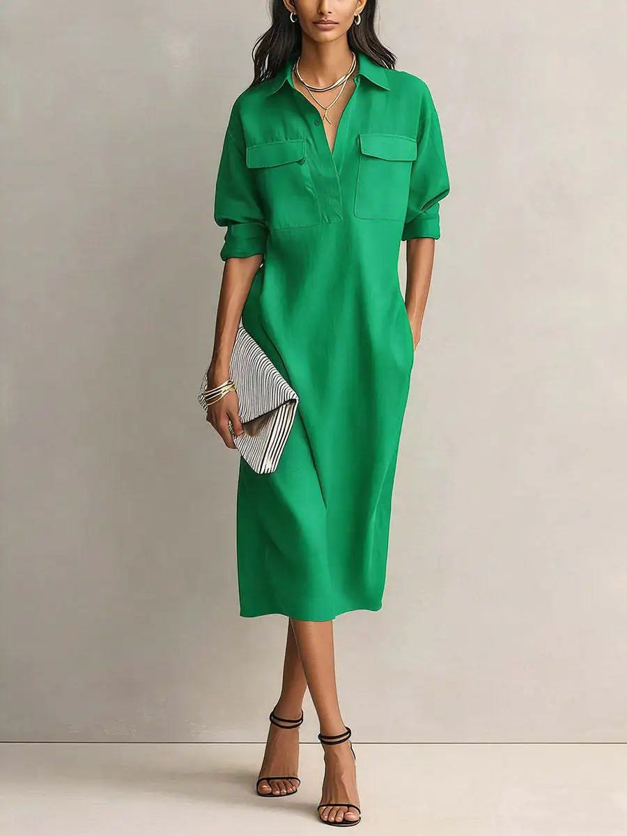 Lucinda Button Down Midi Shirt Dress
