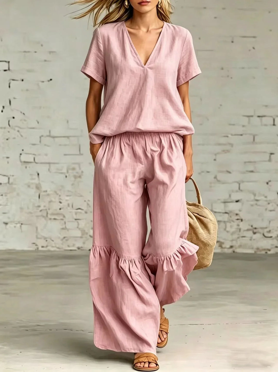 Iris Ruffle Hem Two-Piece Set