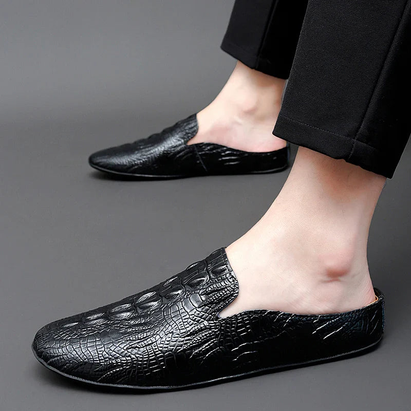 Aaron Crocodile Mule Loafers