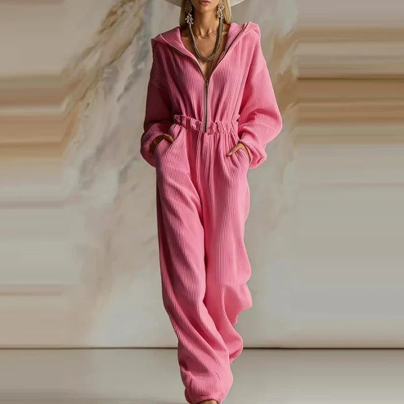 Marsh Ribbed Hooded Jumpsuit