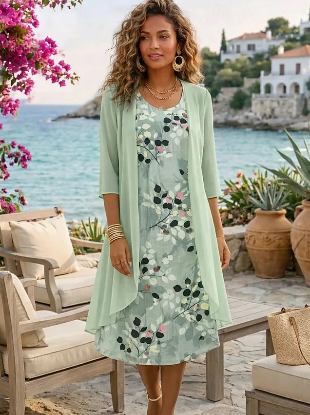 Hope Floral Print Midi Dress Set