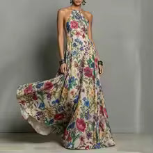 Sabella Vintage Floral Flowy Maxi Dress