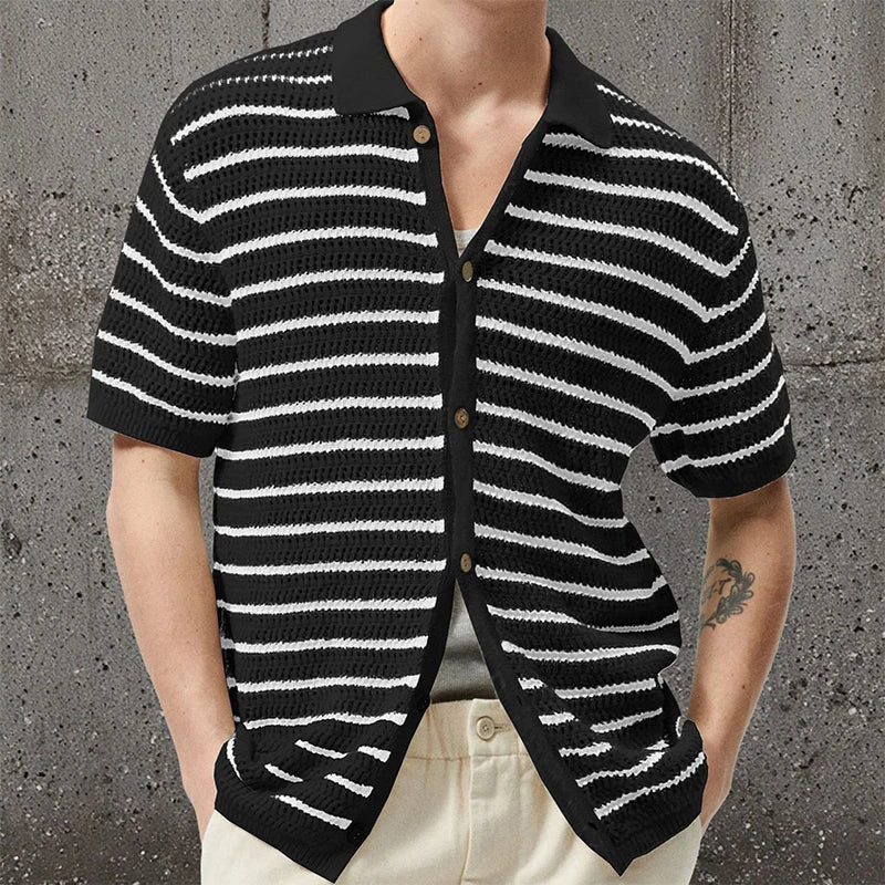 Mason Striped Knit Polo