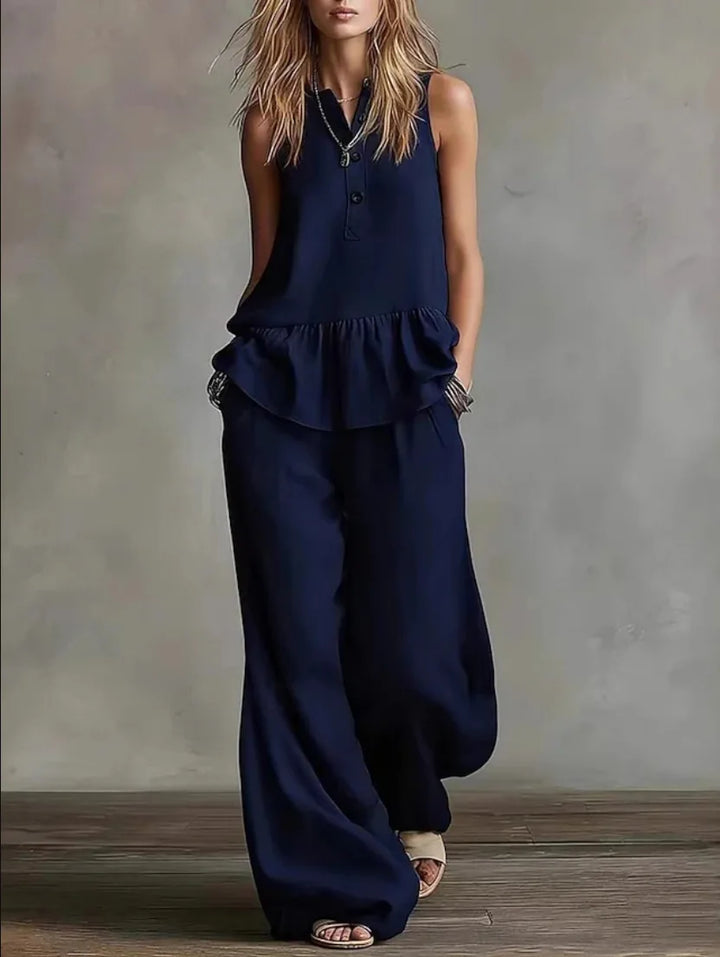 Skyla Casual Wide Leg Pants Set