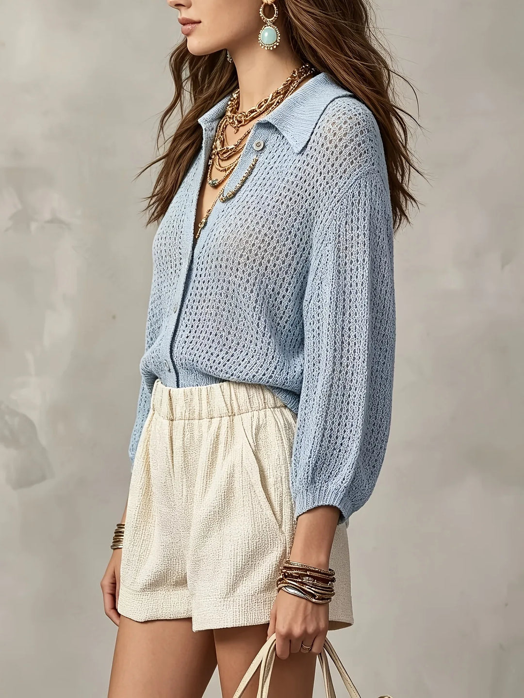 Adalyn Open Crochet Knit Cardigan