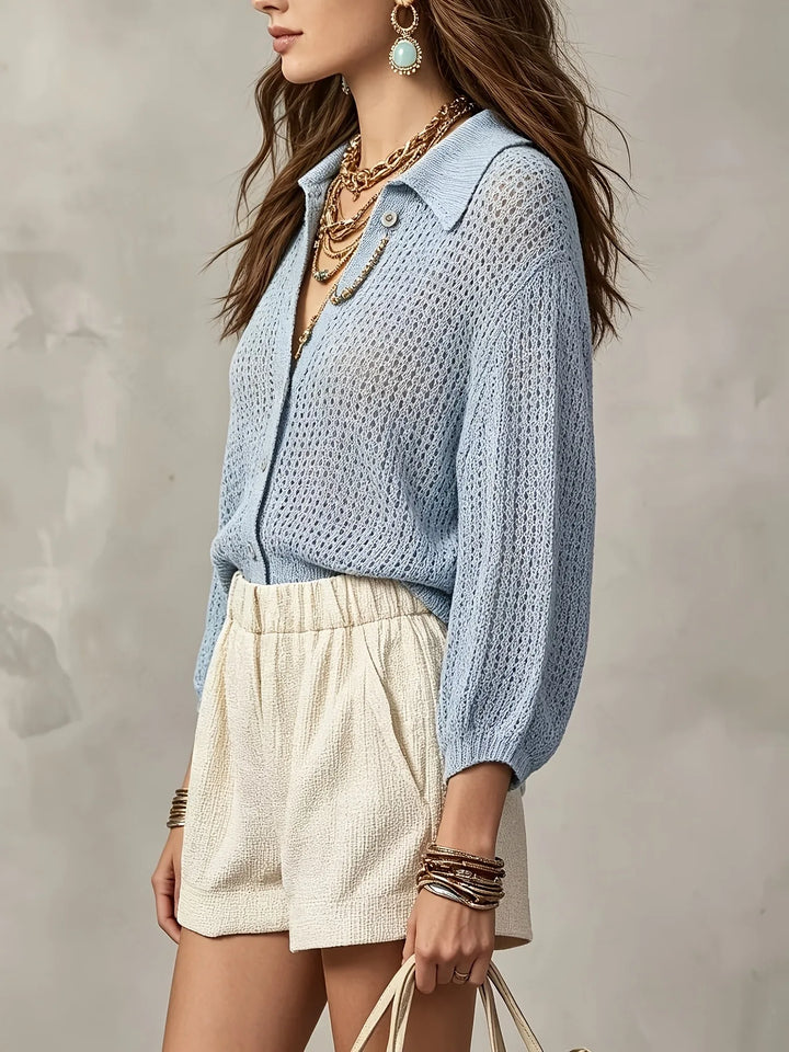 Adalyn Open Crochet Knit Cardigan