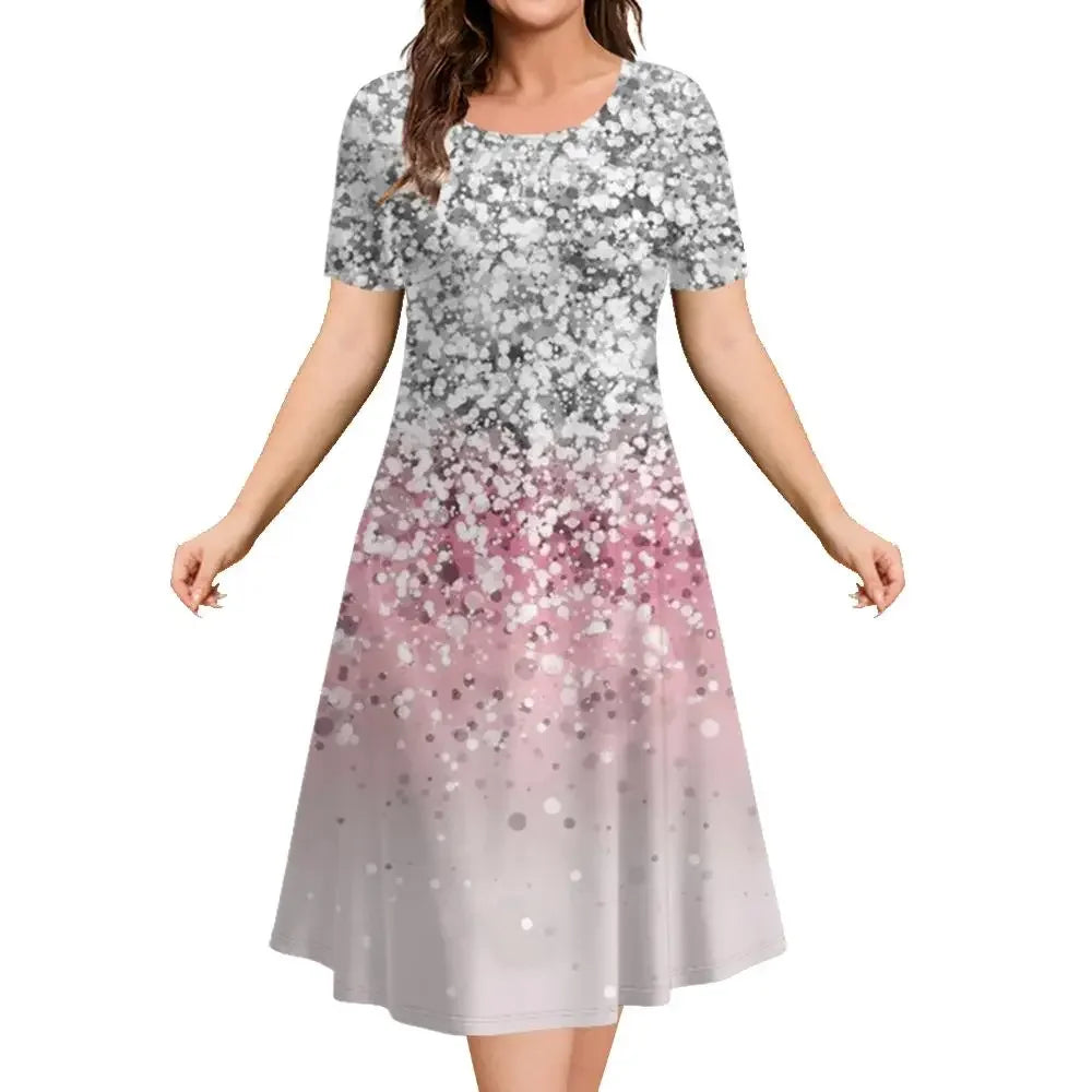 Winter Printed A Line Midi Dress