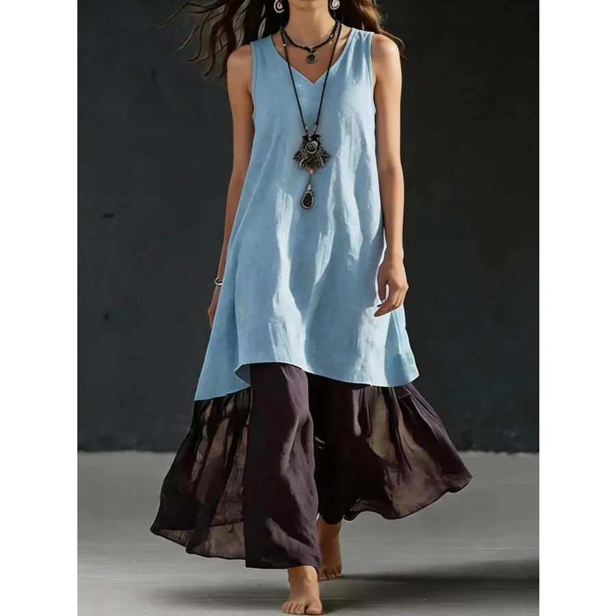 Adelise Layered Hem Maxi Dress