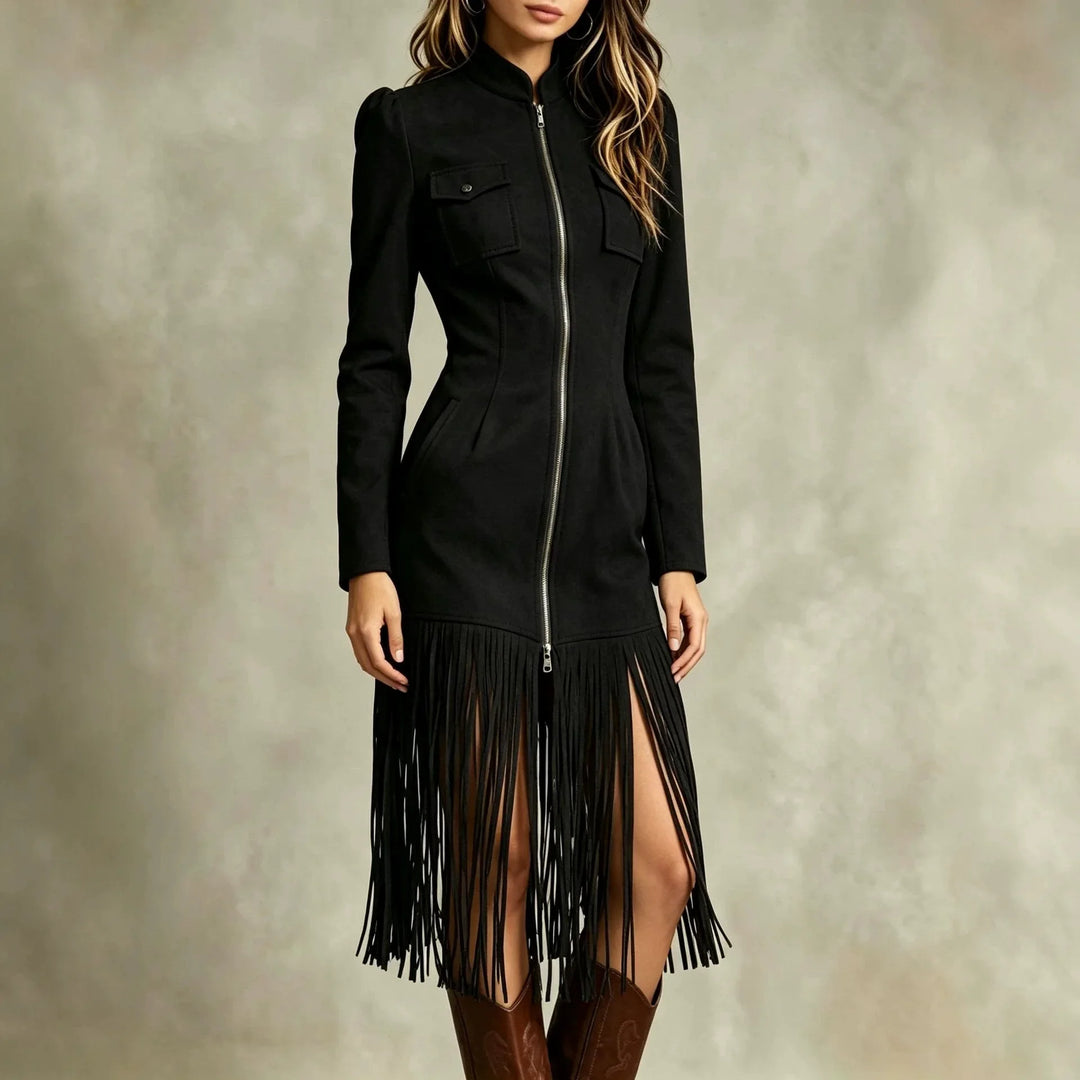 Monroe Fringe Suede Midi Dress