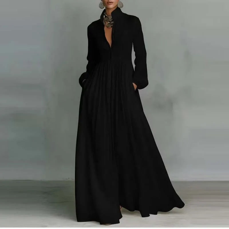 Delphina Flowing Pleated Maxi Dress