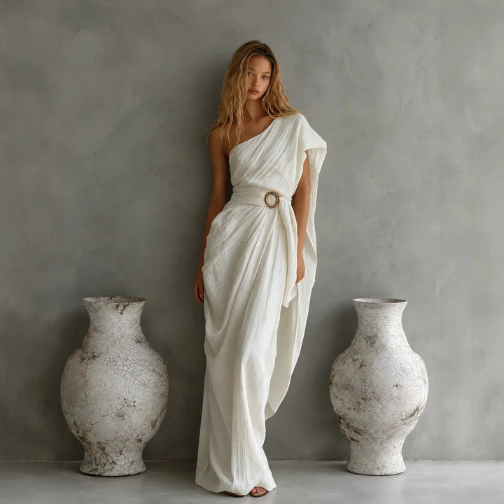 Arianell Elegant One Shoulder High Waist Maxi Dress