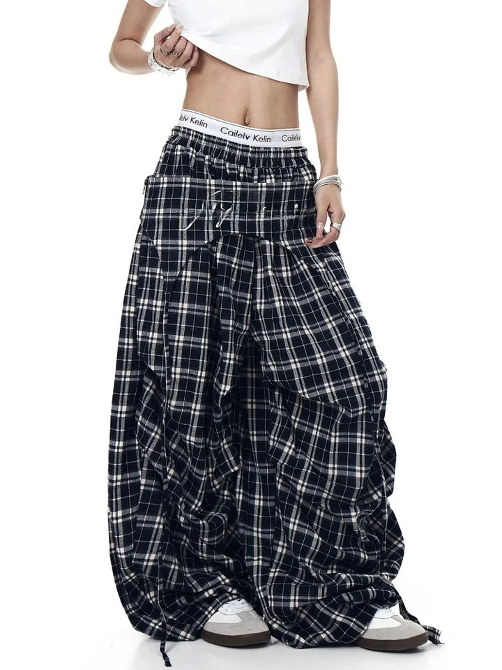 Kimberly Plaid Parachute Trousers